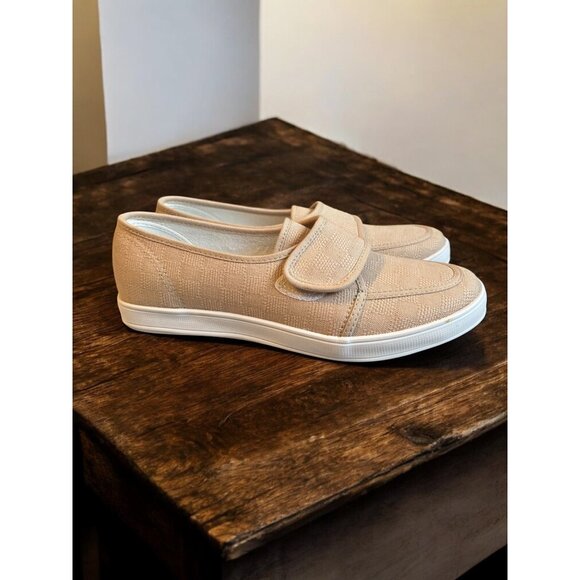 Women's size 6.5 M Grasshoppers Galley Natural Canvas Shoes New w/ Strap - Picture 1 of 8
